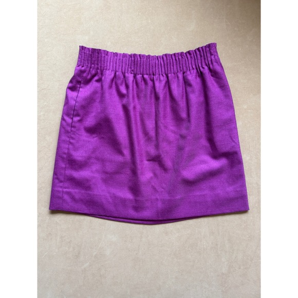 J.‎ Crew Fuchsia Wool Blend Mini Skirt Size 8 Elastic Waist Fuchsia Lined Career - Picture 1 of 7